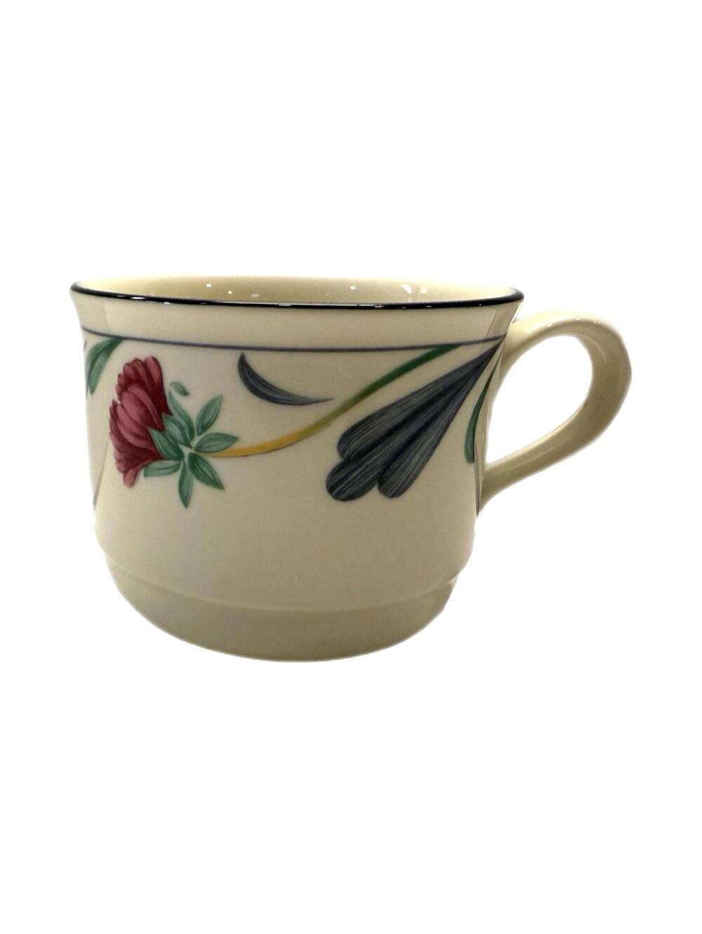 Lenox Poppies on Blue Ceramic Teacup